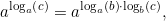 \[a^{\log_a\left(c\right)}=a^{\log_a\left(b\right)\cdot\log_b\left(c\right)},\]